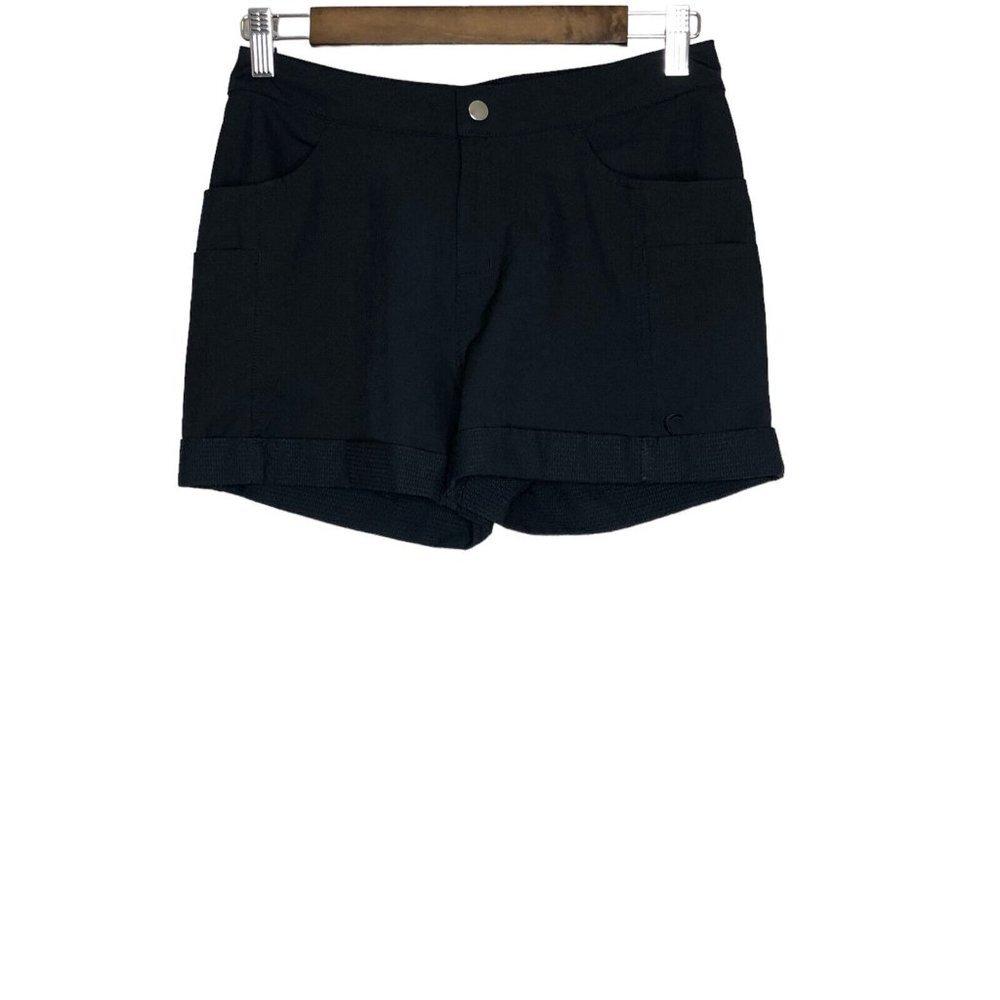 Zyia Active‎ Women's Pull On Black Cuffed Athletic Shorts with Pockets Size XS